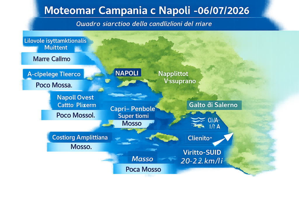 Mappa previsioni mare Campania e Napoli