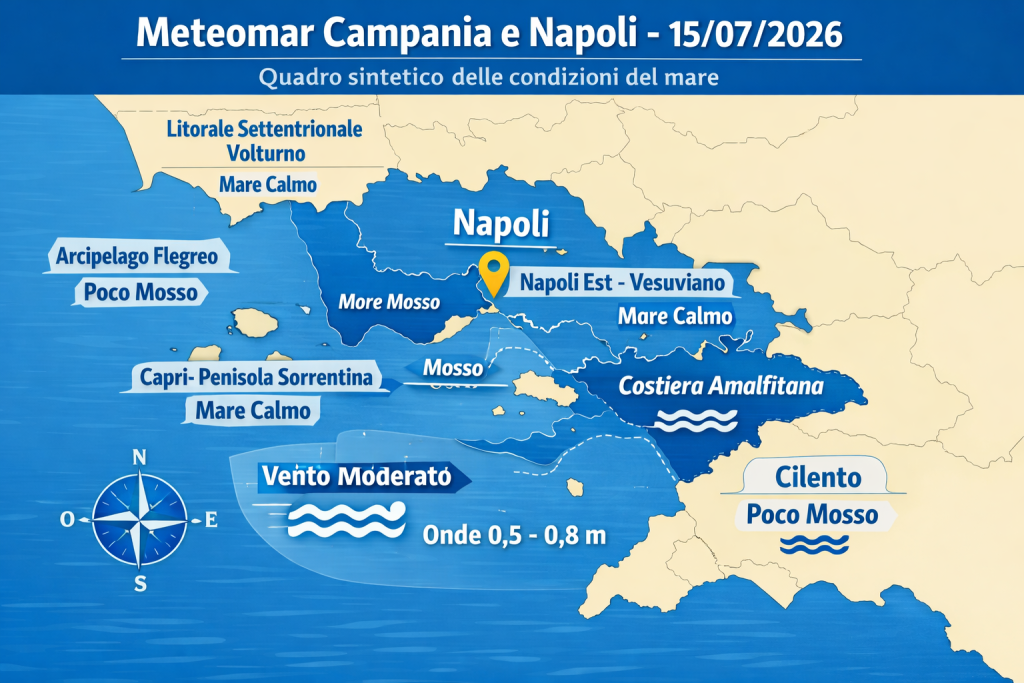 Mappa previsioni mare Campania e Napoli