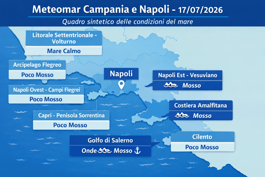 Mappa previsioni mare Campania e Napoli