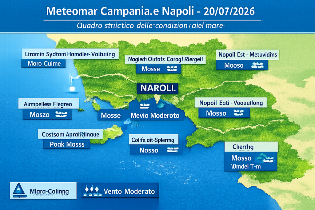 Mappa previsioni mare Campania e Napoli