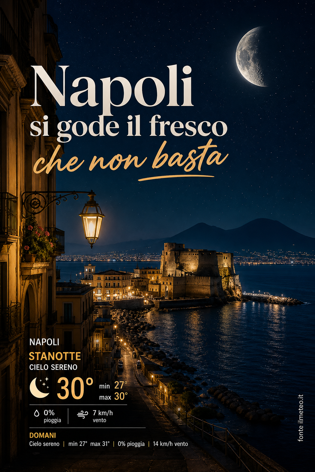 Storia meteo Napoli notte - 28 Luglio 2026
