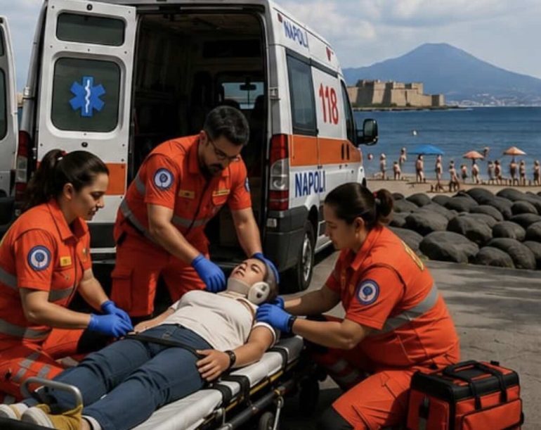 Napoli, malore in spiaggia a Mappatella Beach: turista 38enne salvata da un ictus