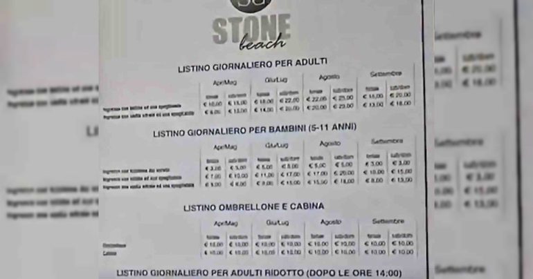 Castellemmare, sanzionato ‘Lo Stone Beach’: il lido dei Vip che faceva pagare i bambini