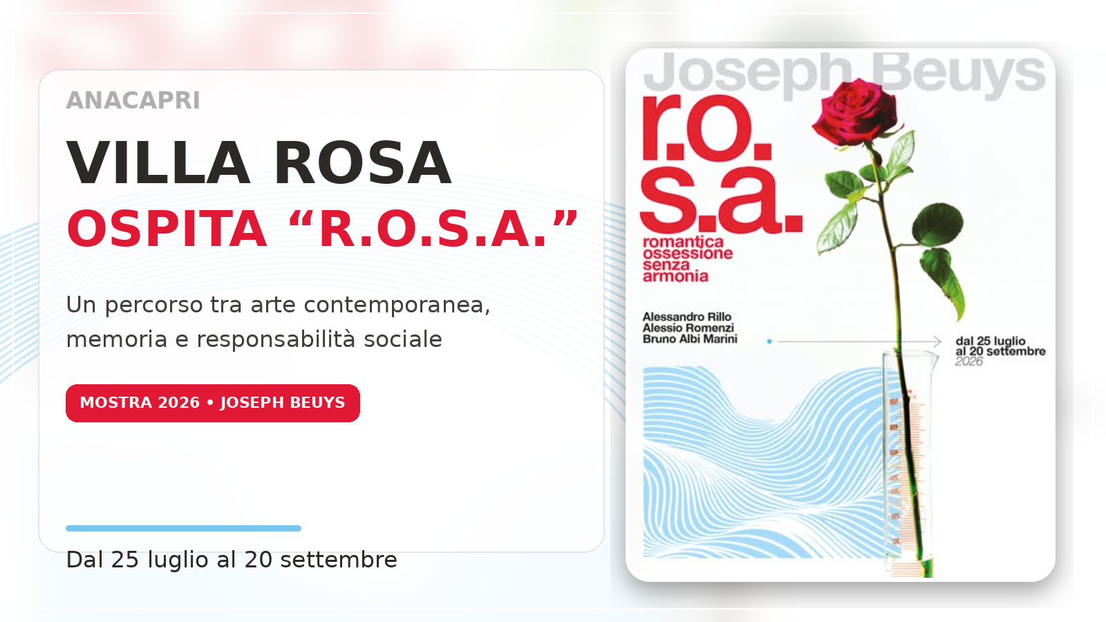 Villa Rosa in Anacapri hosts “ROSA”: a journey through contemporary art, memory, and social responsibility.