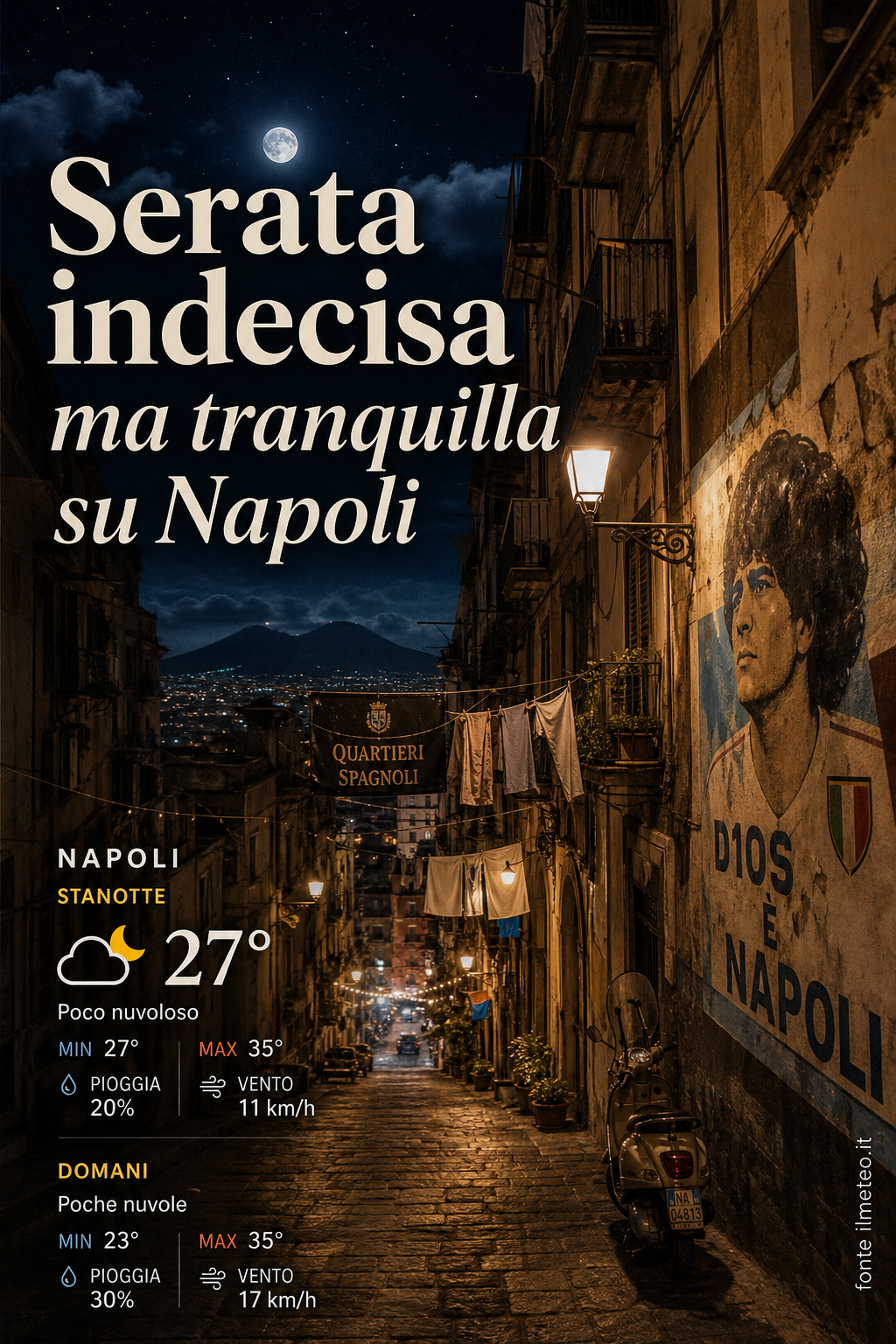 Storia meteo Napoli notte - 11 Agosto 2026