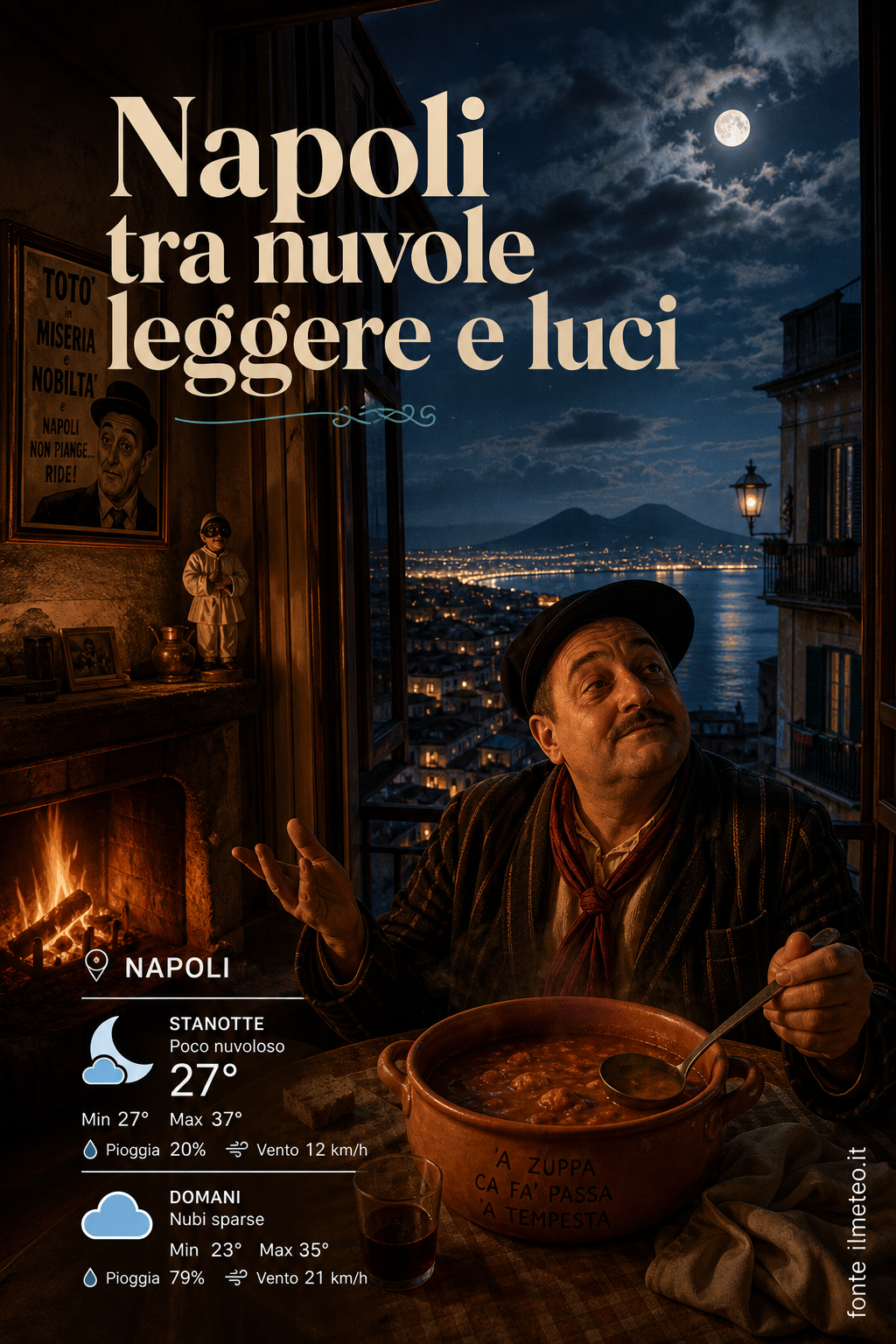 Storia meteo Napoli notte - 12 Agosto 2026