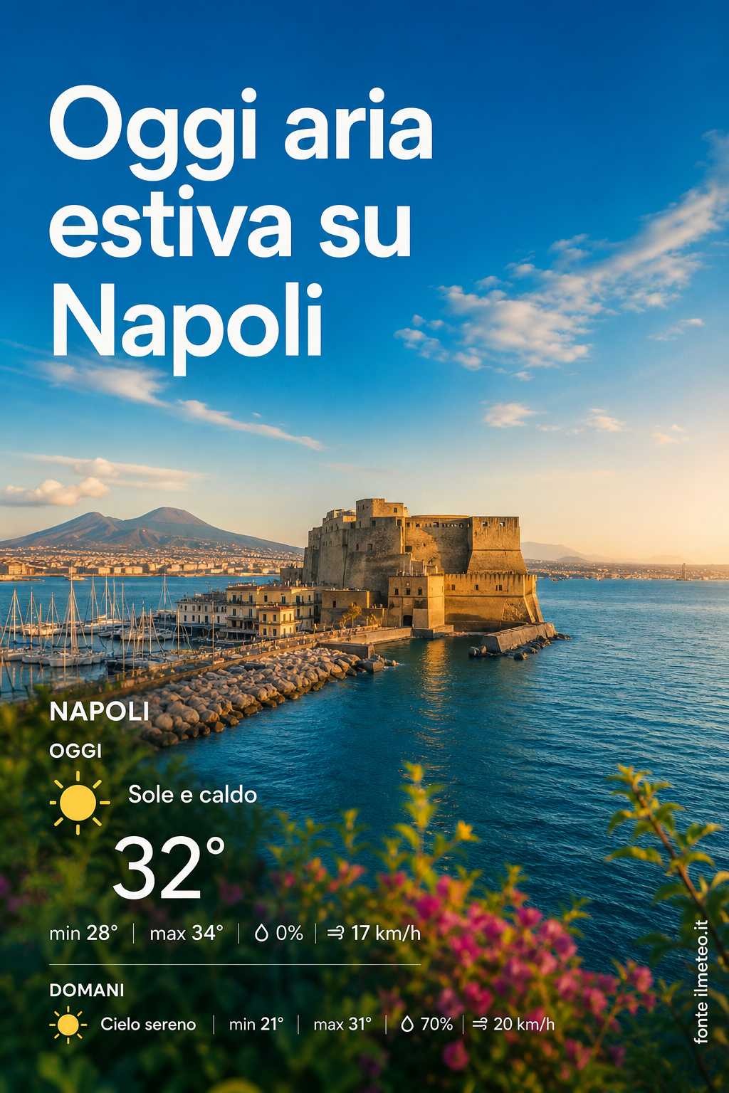 Storia meteo Napoli oggi e domani - 15 Agosto 2026