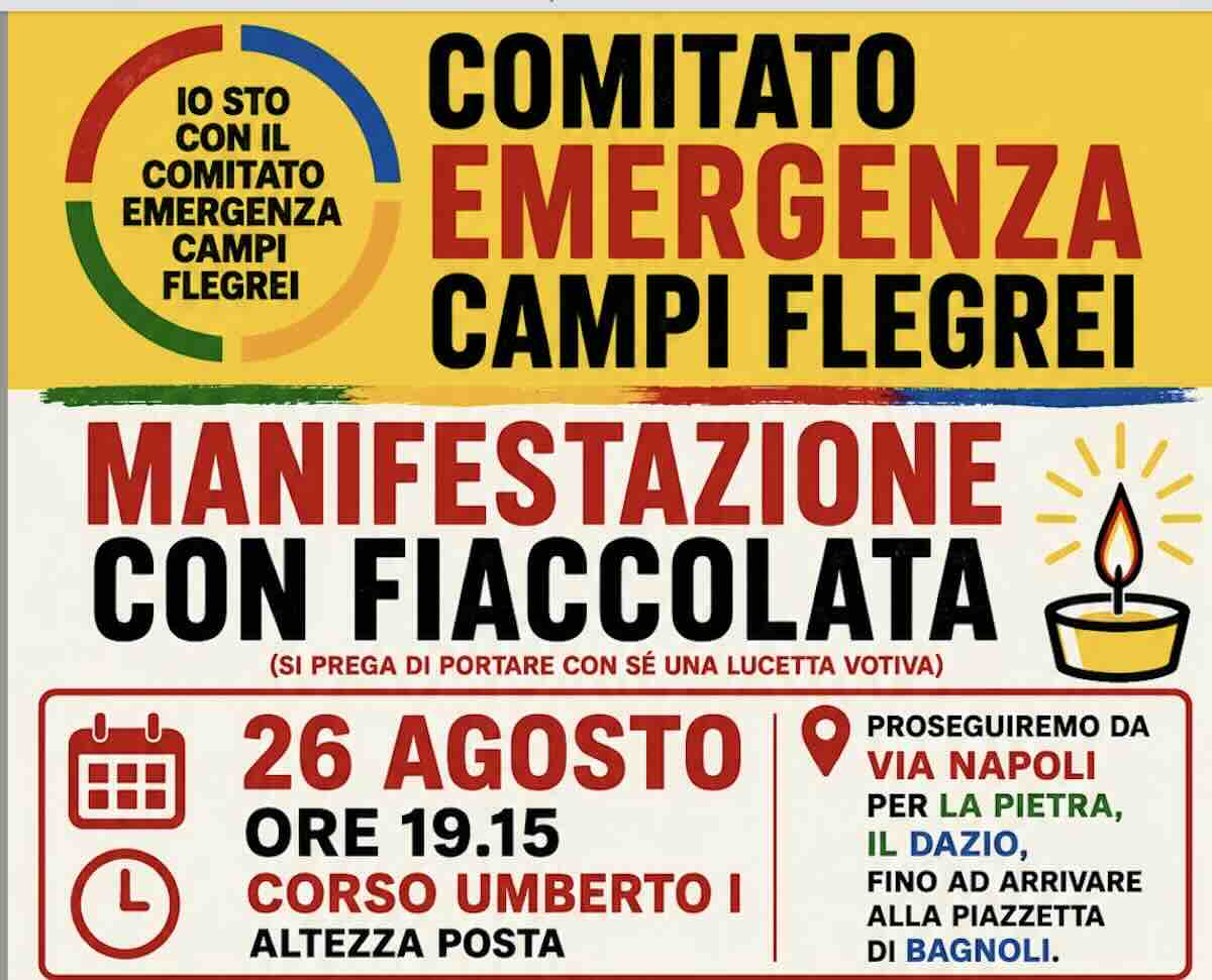 Pozzuoli si mobilita: domani fiaccolata per la sicurezza nei Campi Flegrei