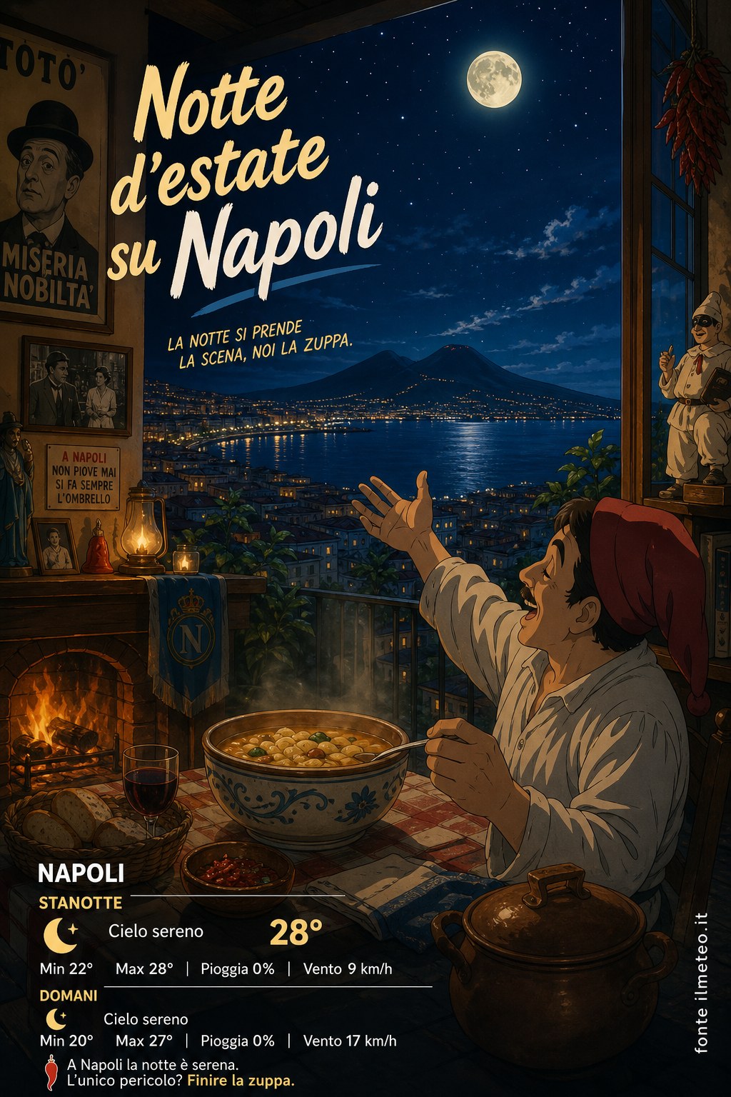 Storia meteo Napoli notte - 22 Luglio 2026