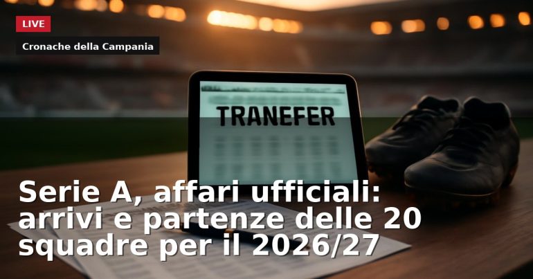 LIVE – Serie A, affari ufficiali: arrivi e partenze delle 20 squadre per il 2026/27