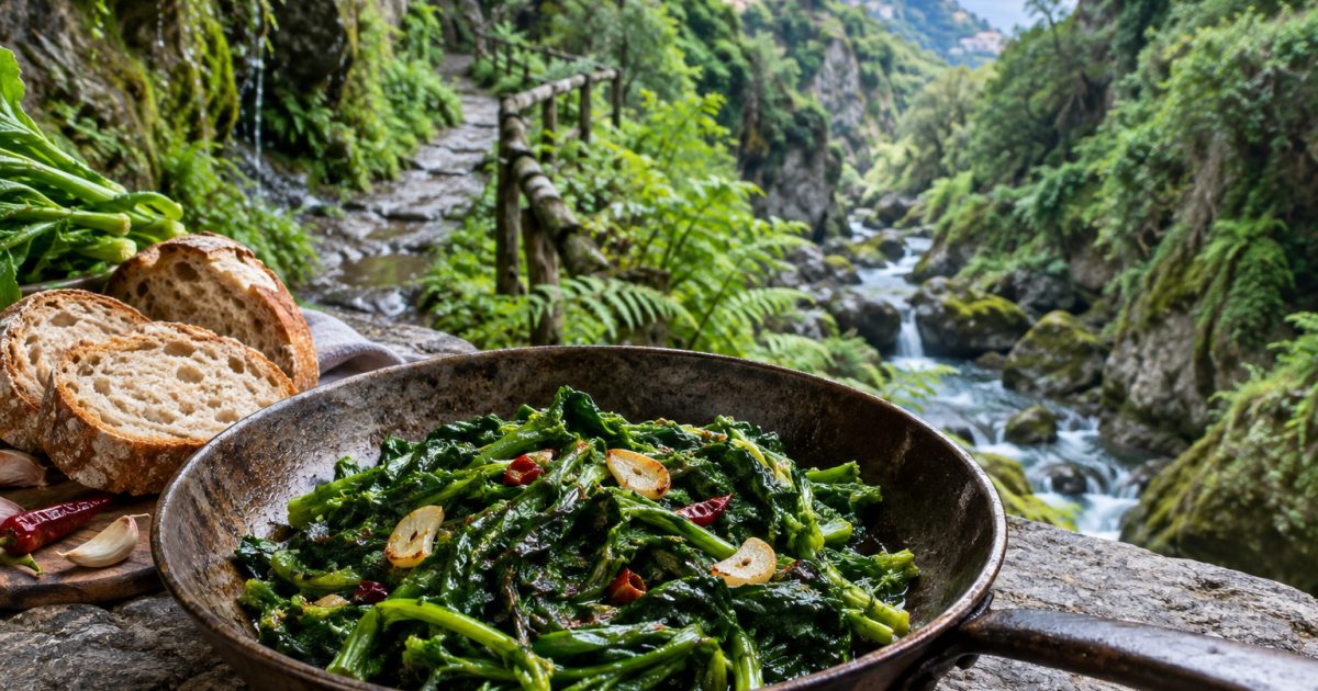 Amalfi, tra la Valle delle Ferriere e il gusto deciso dei friarielli in padella