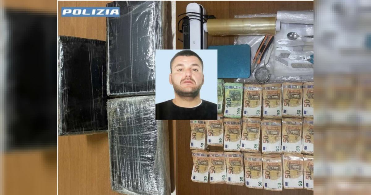 La droga e i soldi sequestrati e nel riquadro Cosimo Di Fiore detto Cocò