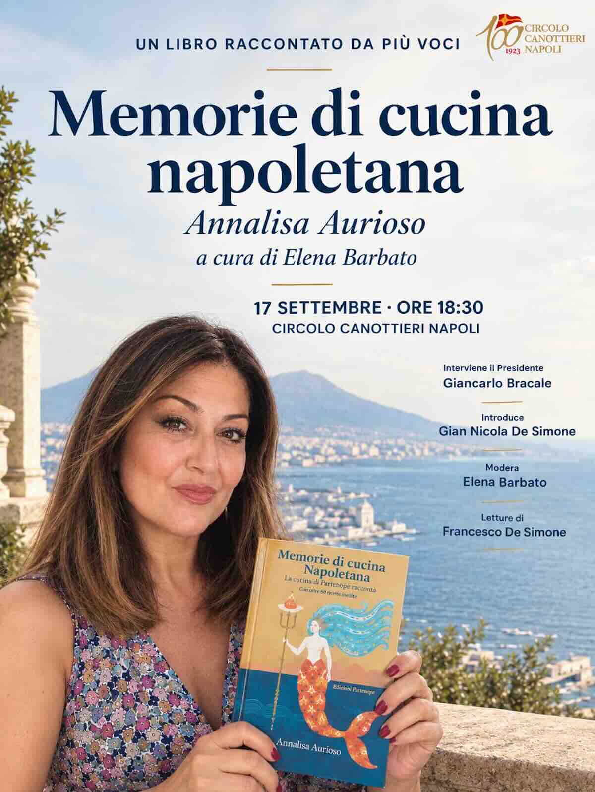 Il Circolo Canottieri Napoli ospita la presentazione di ‘Memorie di cucina napoletana’ di Annalisa Aurioso