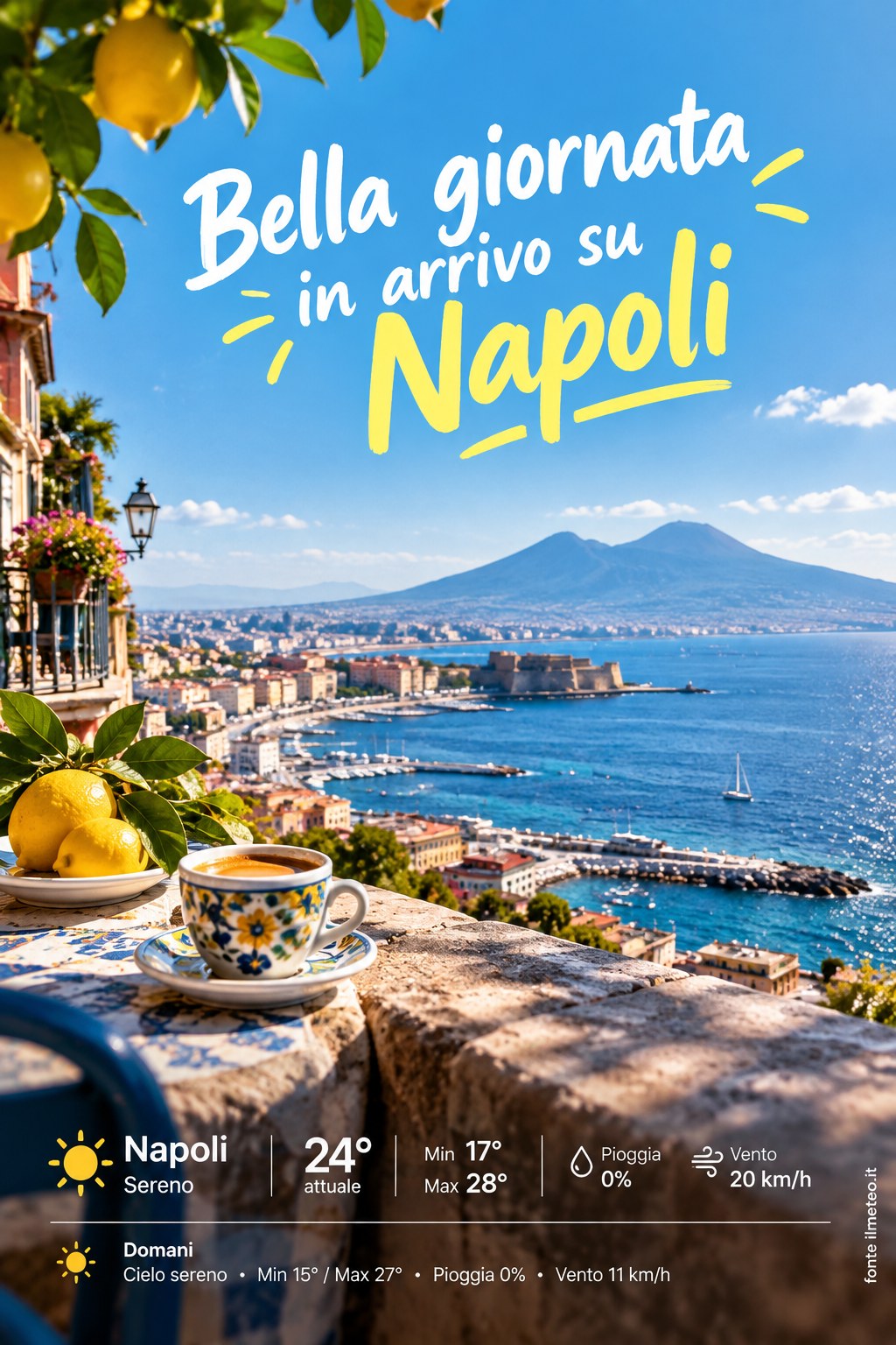 Storia meteo Napoli oggi e domani - 27 Settembre 2026