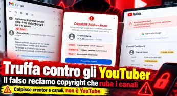 Truffa contro gli YouTuber: il falso reclamo copyright che prova a rubare account e canali