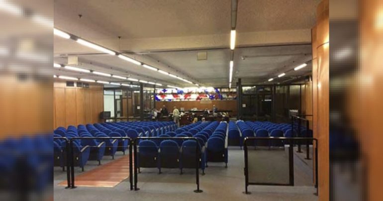 Una delle aule del Tribunale penale di Roma