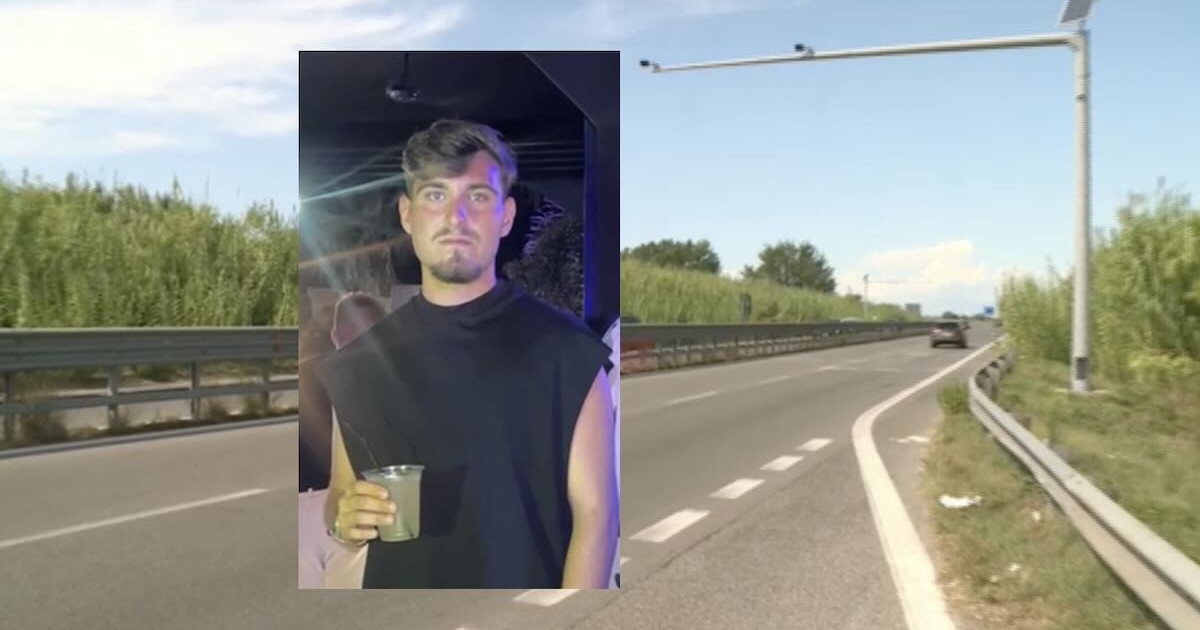 Il luogo dell'incidente e la giovane vittima Roberto Ancona