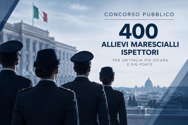 Carabinieri: concorso pubblico per 400 Allievi Marescialli Ispettori, laureati, scadenza 30 ottobre 2026