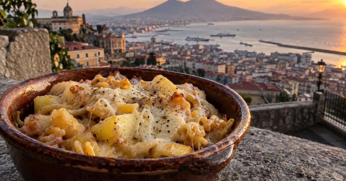 Napoli tra panorama e tradizione: pasta e patate con provola dal Belvedere di San Martino Napoli tra panorama e tradizione: pasta e patate con provola dal Belvedere di San Martino
