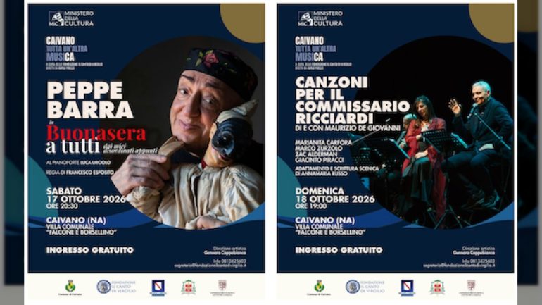 Caivano, tutta un’altra musica prosegue con Peppe Barra e Maurizio De Giovanni