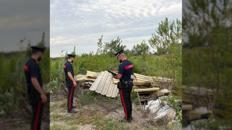 Gricignano di Aversa: sequestrata discarica abusiva su un’area di 700 mq, circa una tonnellata di rifiuti