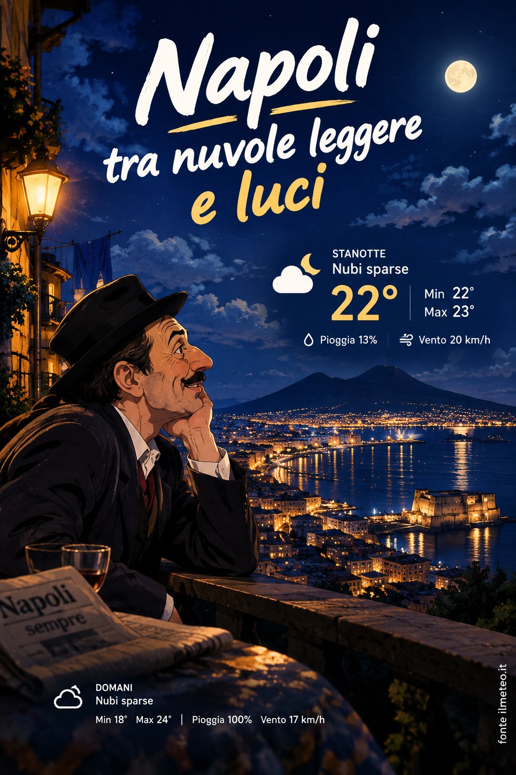 Storia meteo Napoli notte - 7 Ottobre 2026