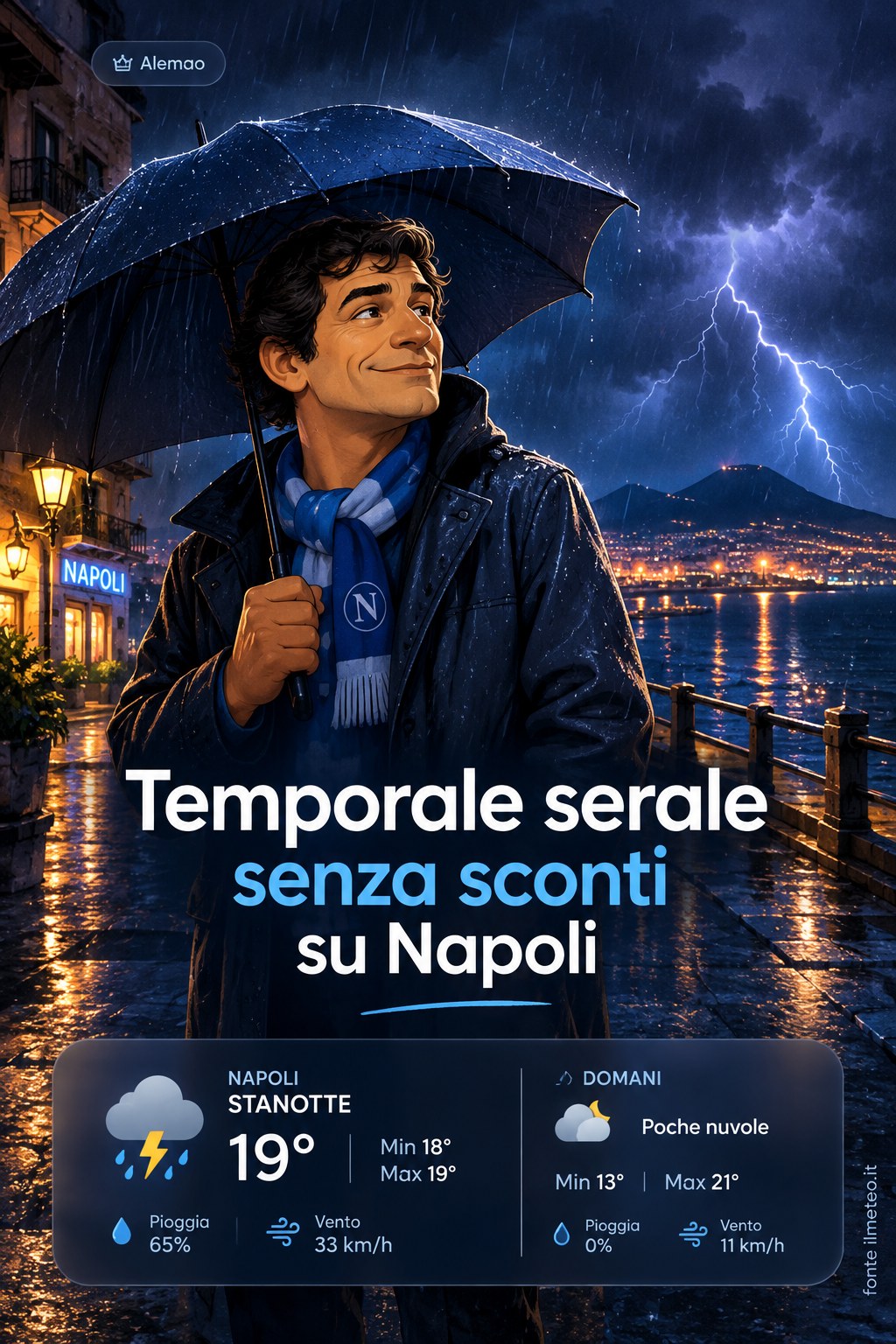 Storia meteo Napoli notte - 12 Ottobre 2026