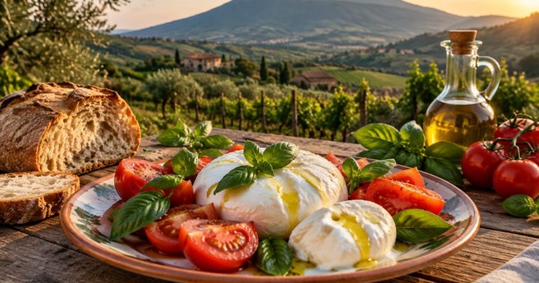 Taburno e Sannio beneventano: mozzarella, pomodoro e basilico tra vigne e colline