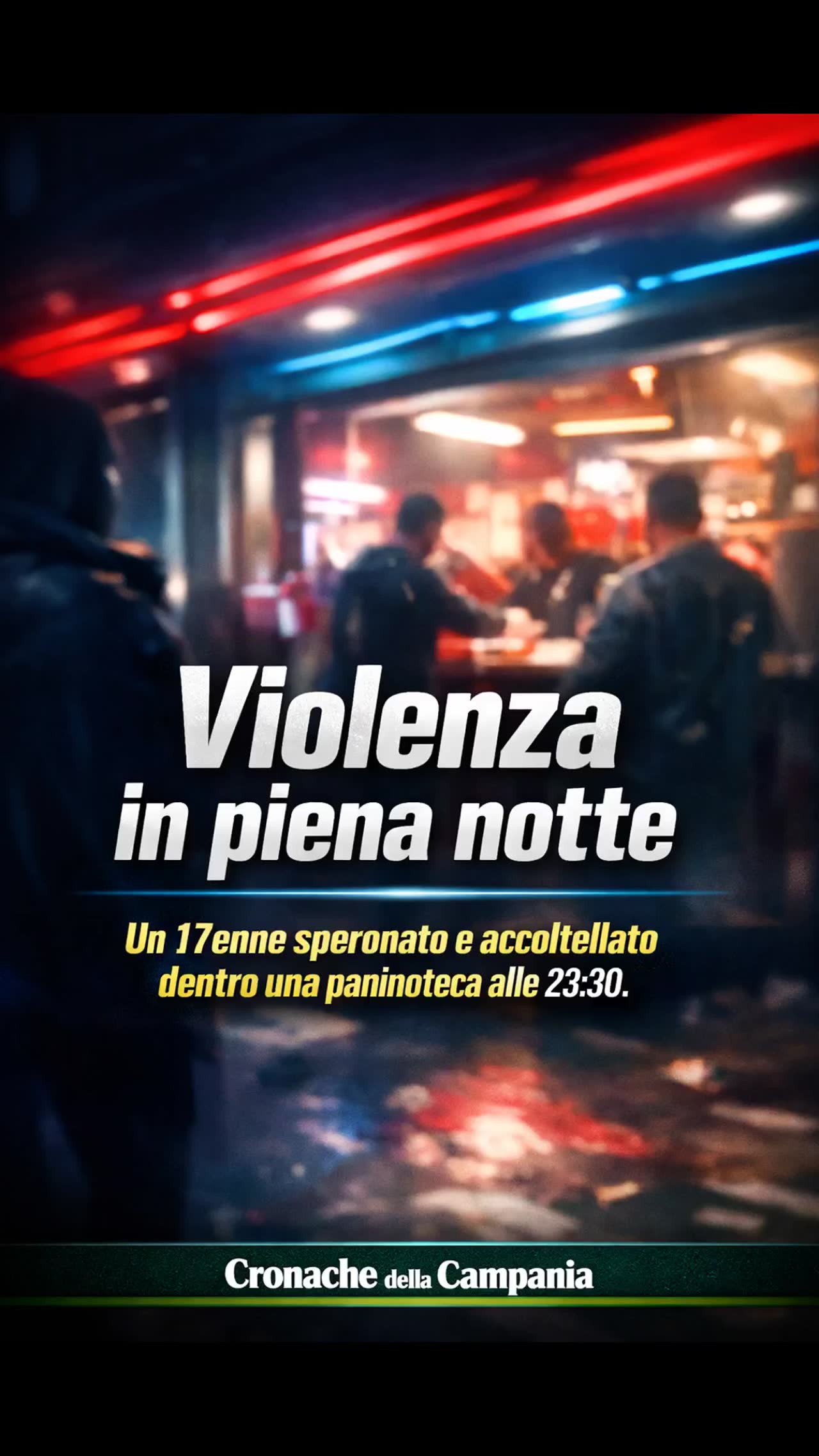 Aggressione choc a Ercolano: 17enne speronato in scooter e accoltellato in una paninoteca
