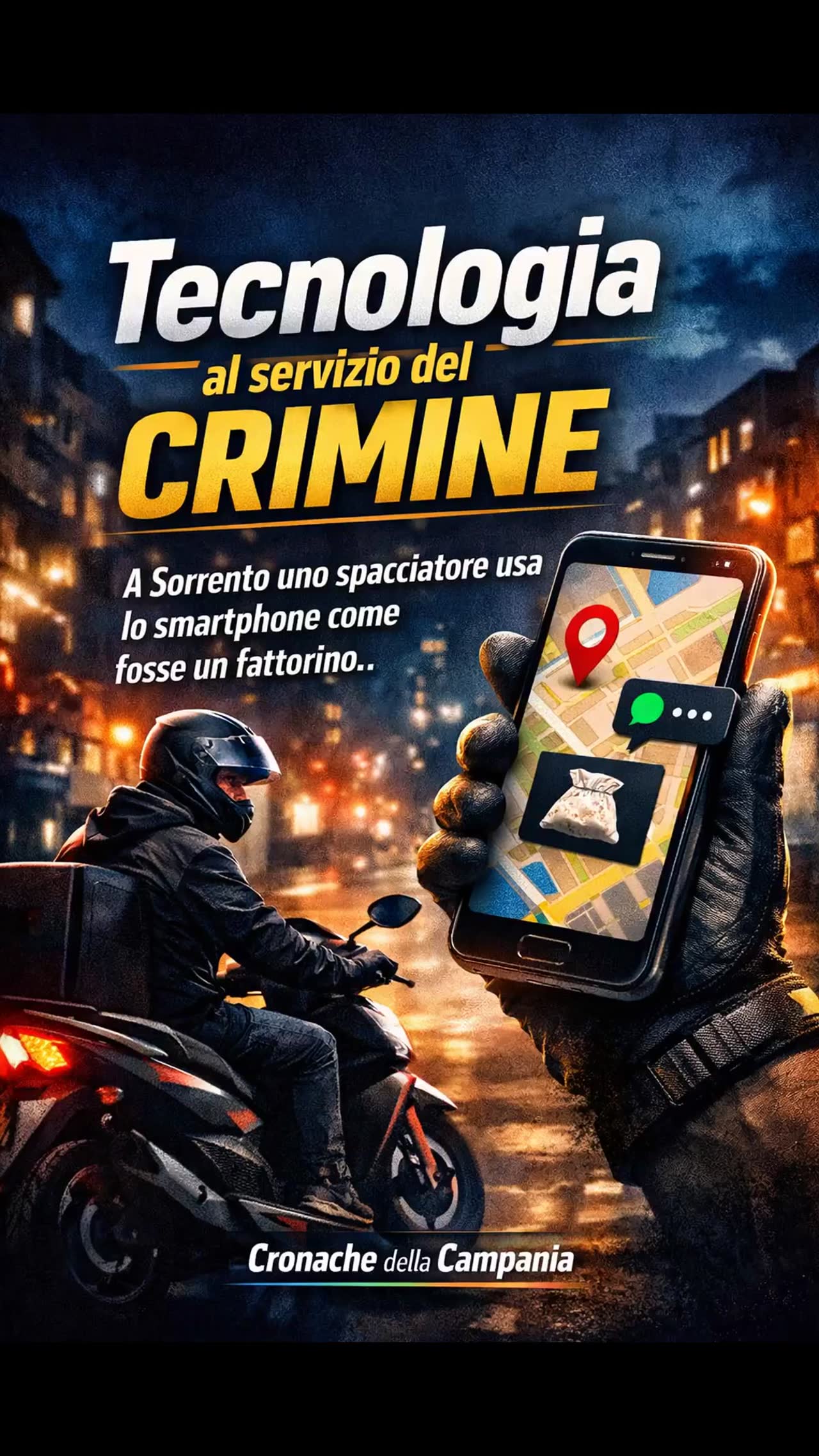 Sorrento, il «rider della droga» tradito dal telefono: arrestato 37enne