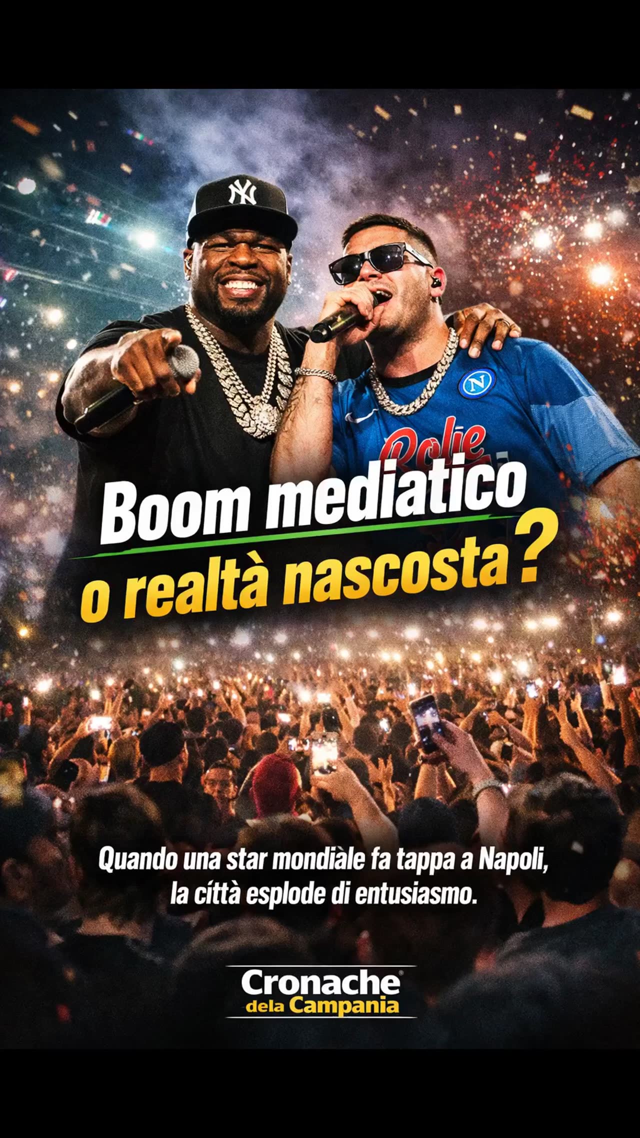 50 Cent spunta a sorpresa al Maradona: Geolier fa esplodere Napoli con il duetto evento